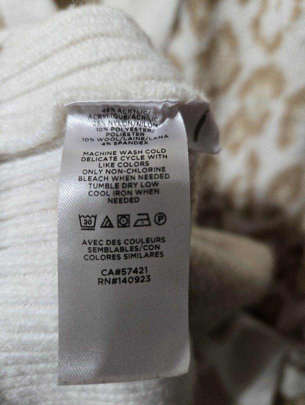 Loft Wool Blend Animal Print Button Front Cardigan - Picture 5 of 5